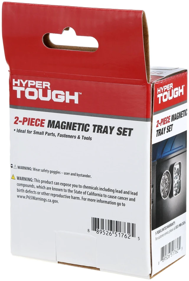 Alt view image 5 of 6 - Hyper Tough Magnetic Tray Set, 2-Piece, 2.55in x 3.66in x 0.54in, 0.44lb