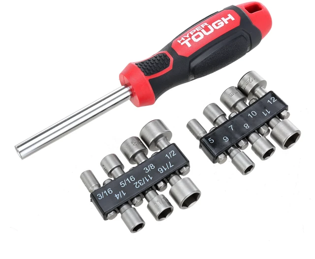 Main image of Hyper Tough 8TS0085N 15-Piece Alloy Steel Nut Driver Screwdriver Set