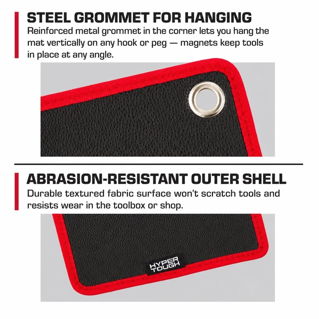 Alt view image 6 of 6 - Hyper Tough Magnetic Tool Pad, 40 lb Hold, 12.6 x 9.7 in