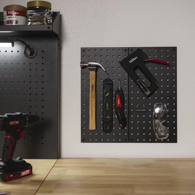 Alt view image 4 of 5 - Hyper Tough 16-Inch Pegboard Set, Wall Mounted Tool Organizer