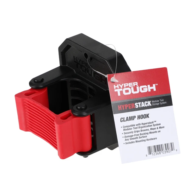 Alt view image 2 of 6 - Hyper Tough Hyper Stack Plastic Clamp Hook - Single Tool Holder for Modular Wall Storage