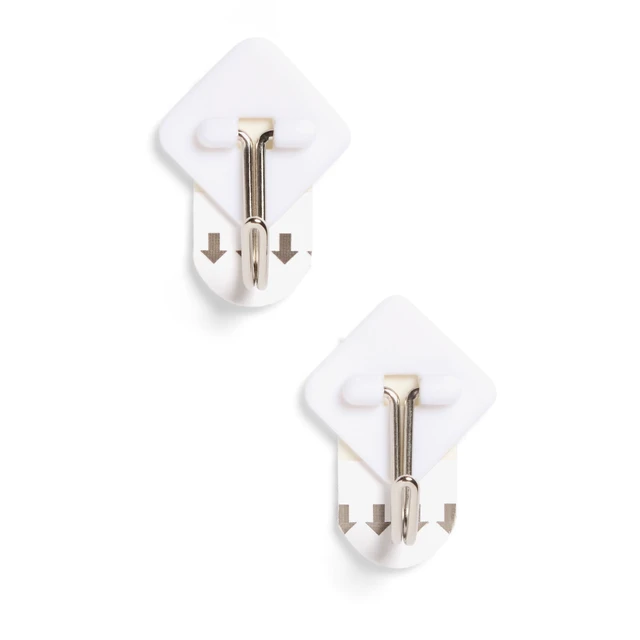 Alt view image 4 of 5 - Hyper Tough Removable Hinged Adhesive Hooks, White, 2 Count, 1 lb Capacity, 3 Pack