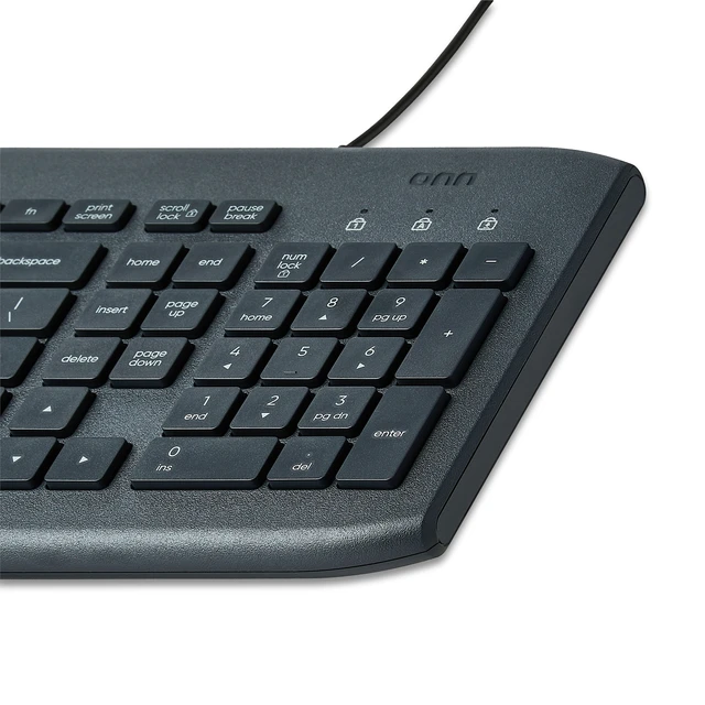 Alt view image 3 of 6 - Onn USB Keyboard, 104 Keys, 5ft Cable, Windows & Mac Compatible, Gray