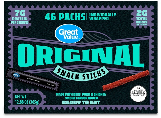 Main image of Great Value Original Snack Meat Sticks, 46 Count