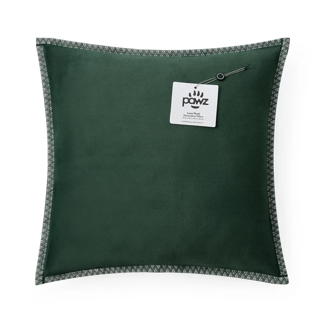 Alt view image 4 of 5 - Pawz 20"x20" Plush Fleece Decorative Pillow Pine Green