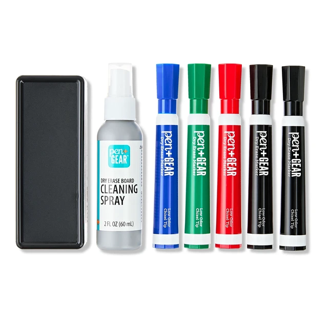 Alt view image 2 of 5 - Pen+Gear Dry Erase Marker Kit, Chisel Tip, Assorted Colors, 7 Pieces