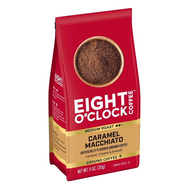 Alt view image 6 of 6 - Eight O'Clock Ground Coffee Caramel Macchiato Medium Roast Arabica 11oz