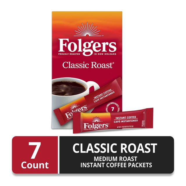 Alt view image 3 of 5 - 3 Pack Folgers Classic Roast Instant Coffee Single Serve Packets