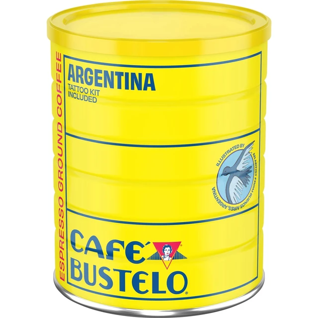 Alt view image 4 of 6 - Cafe Bustelo Espresso Style Dark Roast Ground Coffee, Limited Edition Game Face Design, Tattoo Kit Included, 10 oz Can