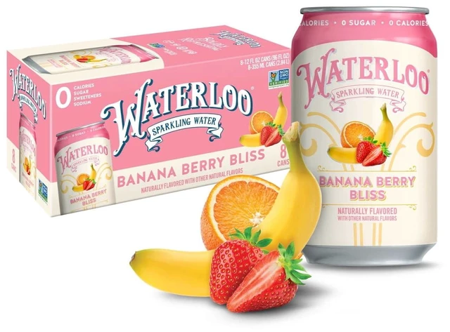 Alt view image 3 of 6 - Waterloo Sparkling Water Banana Berry Punch 12 fl oz 8 Pack
