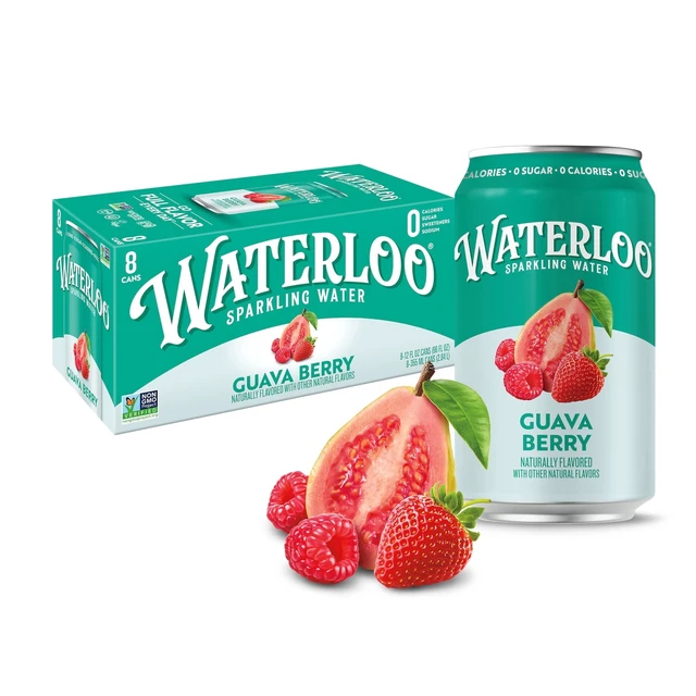 Alt view image 3 of 5 - Waterloo Sparkling Water Guava Berry 12 Fl Oz 8 Pack Zero Calories Zero Sugar Non-GMO