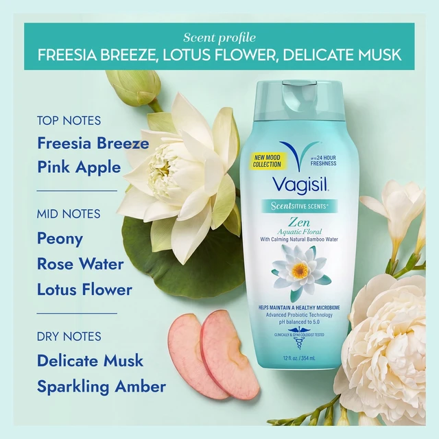 Alt view image 4 of 5 - Vagisil Scentsitive Scents Feminine Wash, Zen Aquatic Floral, 12fl oz