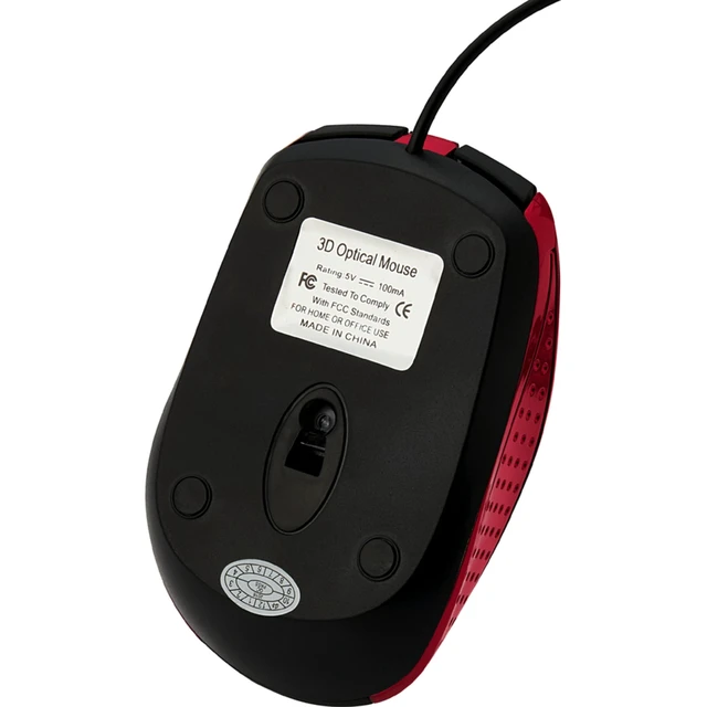 Alt view image 3 of 6 - Verbatim 99742 Corded Notebook Optical Mouse (Red)