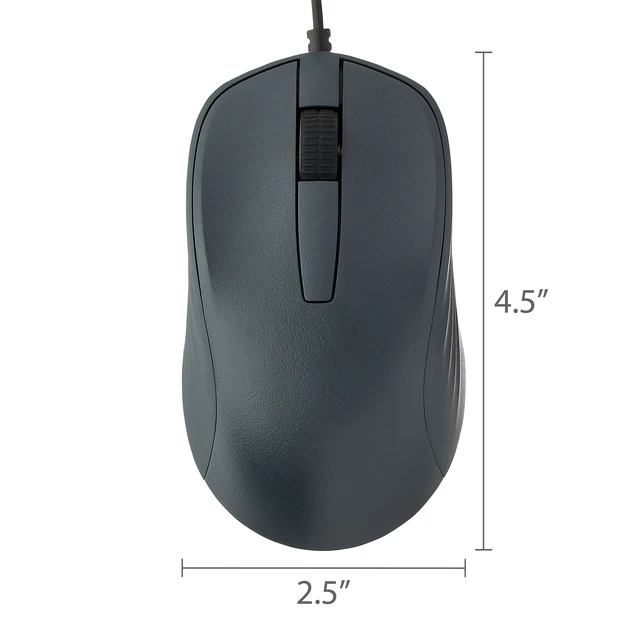 Alt view image 2 of 6 - Onn Wired USB Mouse, 3-Button, Gray
