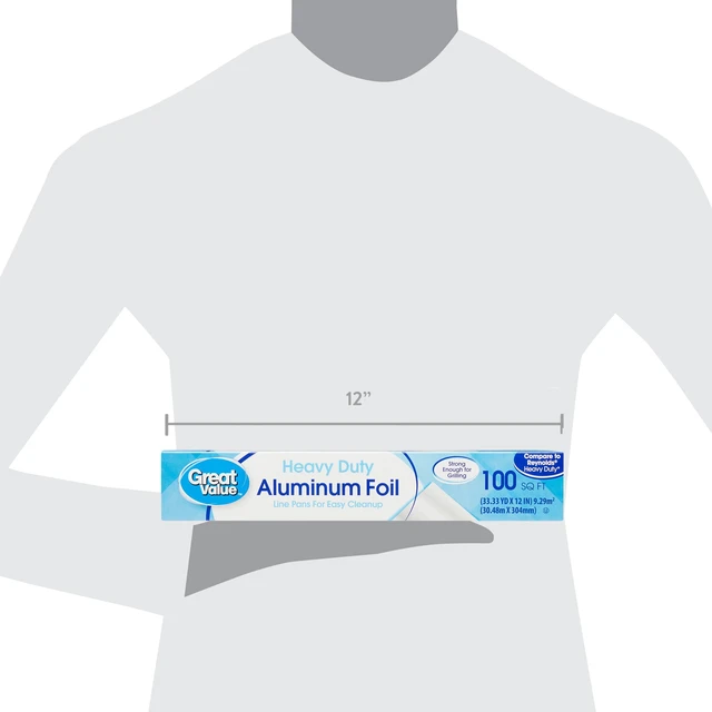 Alt view image 6 of 6 - 100 sq ft Great Value Heavy Duty Aluminum Foil