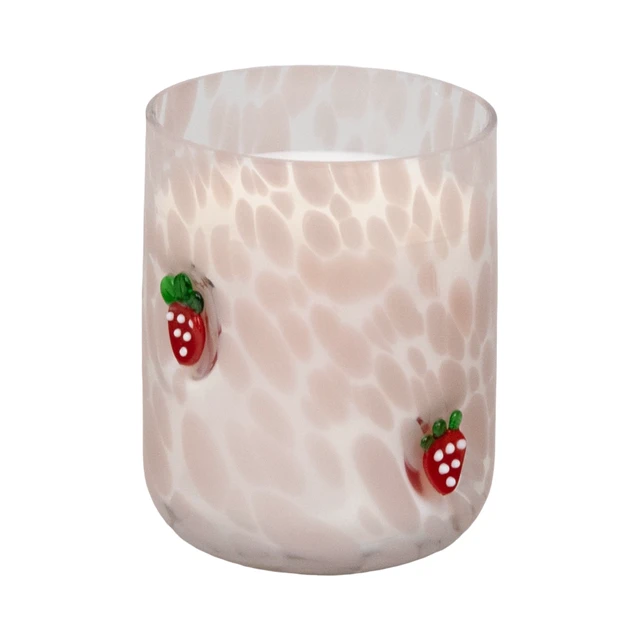 Alt view image 4 of 5 - Mainstays 1-Wick Art Glass Scented Jar Candle, Strawberry Breeze, 8.5oz