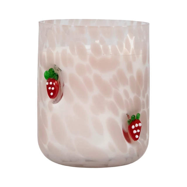 Alt view image 2 of 5 - Mainstays 1-Wick Art Glass Scented Jar Candle, Strawberry Breeze, 8.5oz