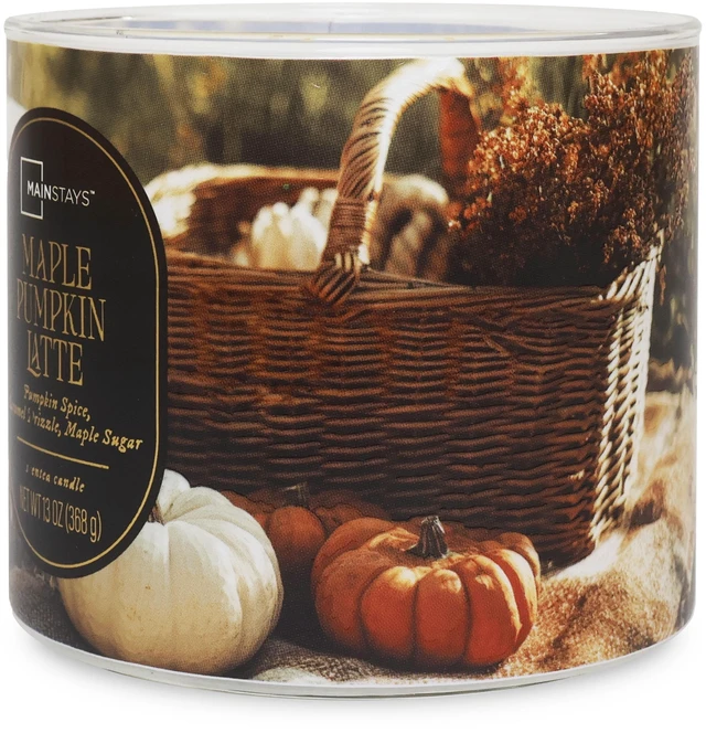 Alt view image 5 of 6 - Mainstays 3-Wick Maple Pumpkin Latte Scented Candle, 13oz