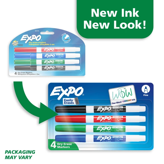 Alt view image 4 of 5 - EXPO Dry Erase Markers, Fine Tip, Assorted Colors, 4 Count