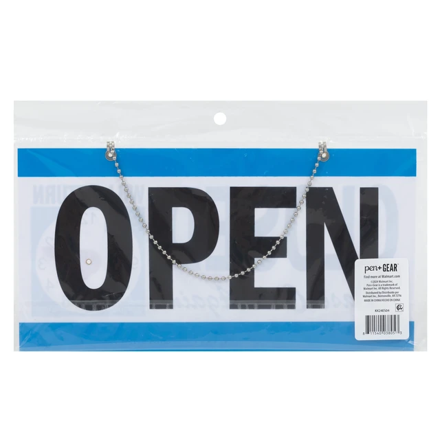 Alt view image 4 of 6 - Pen+Gear Reversible Open & Closed Sign, 5.9x11.4in, Durable PP Material, Customizable Clock