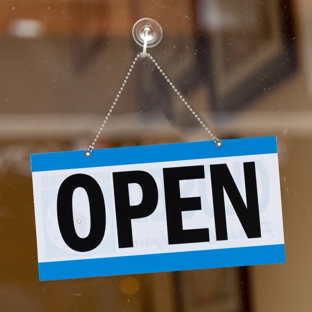 Alt view image 3 of 6 - Pen+Gear Reversible Open & Closed Sign, 5.9x11.4in, Durable PP Material, Customizable Clock