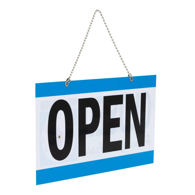Alt view image 2 of 6 - Pen+Gear Reversible Open & Closed Sign, 5.9x11.4in, Durable PP Material, Customizable Clock