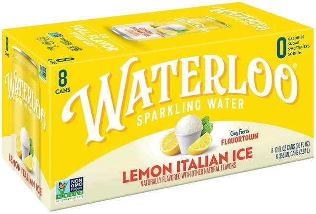 Main image of Waterloo Sparkling Water, Lemon Italian Ice, 12fl oz, 8-Pack Cans