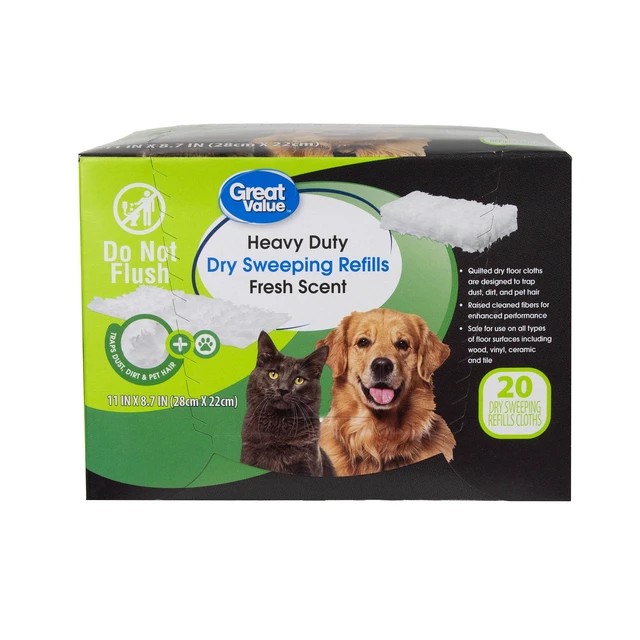 Alt view image 4 of 7 - Great Value Heavy Duty Dry Sweeping Cloth Refills, Fresh Scent, 20 Count