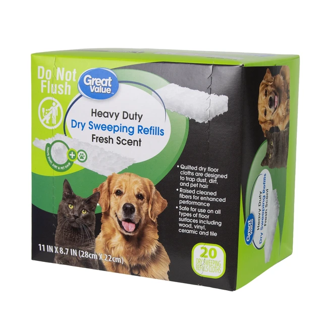 Alt view image 6 of 7 - Great Value Heavy Duty Dry Sweeping Cloth Refills, Fresh Scent, 20 Count