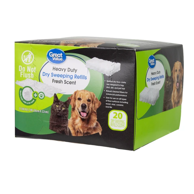 Alt view image 7 of 7 - Great Value Heavy Duty Dry Sweeping Cloth Refills, Fresh Scent, 20 Count