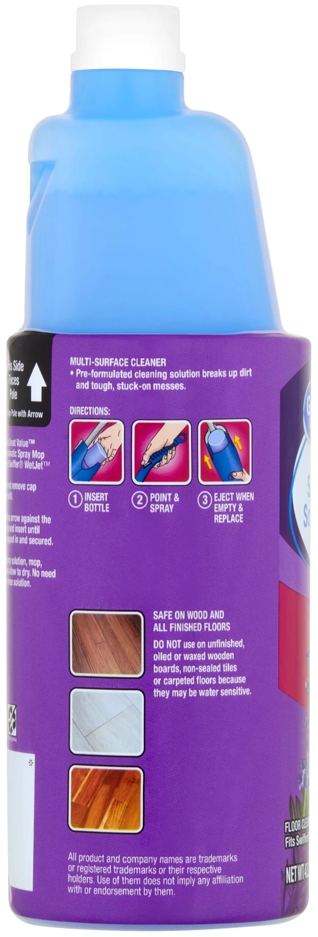 Alt view image 6 of 6 - Great Value Auto Spray Mop Floor Cleaning Solution Refill, 42Fl Oz Lavender Scent, 1Count