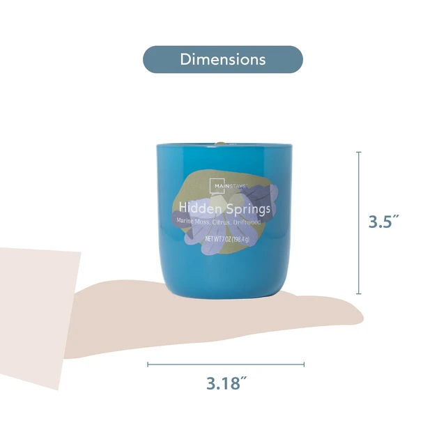 Alt view image 2 of 7 - Mainstays 1-Wick Glossy Glass Candle, Hidden Springs, 7oz
