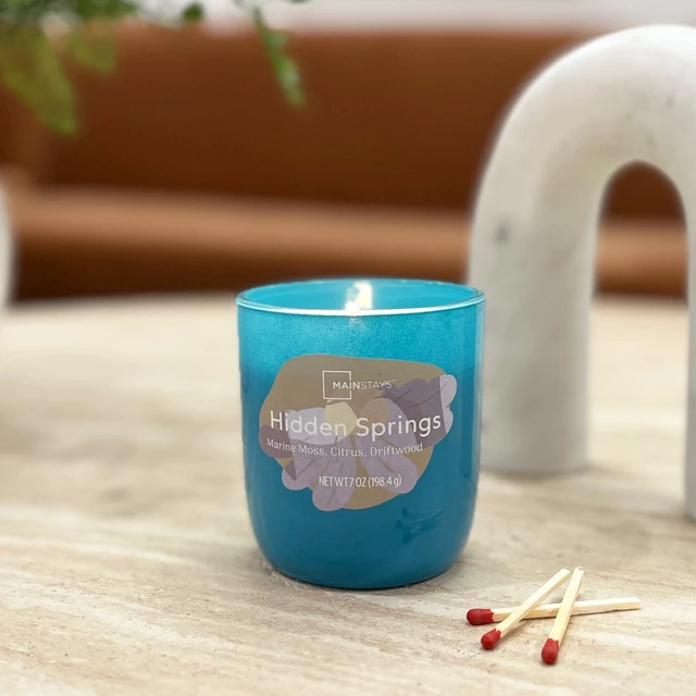Alt view image 6 of 7 - Mainstays 1-Wick Glossy Glass Candle, Hidden Springs, 7oz