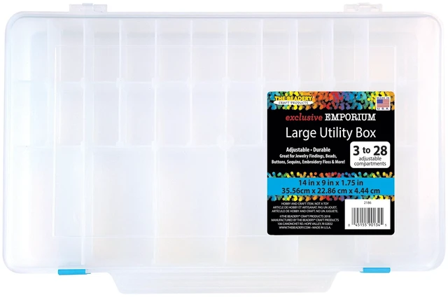 Main image of The Beadery 2186 3-28 Comp Large Utility Box, Clear Plastic