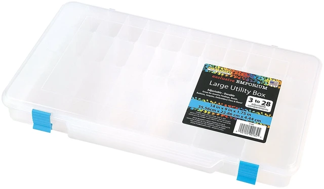 Alt view image 2 of 5 - The Beadery 2186 3-28 Comp Large Utility Box, Clear Plastic