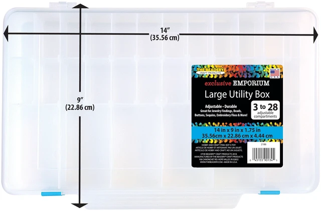 Alt view image 3 of 5 - The Beadery 2186 3-28 Comp Large Utility Box, Clear Plastic