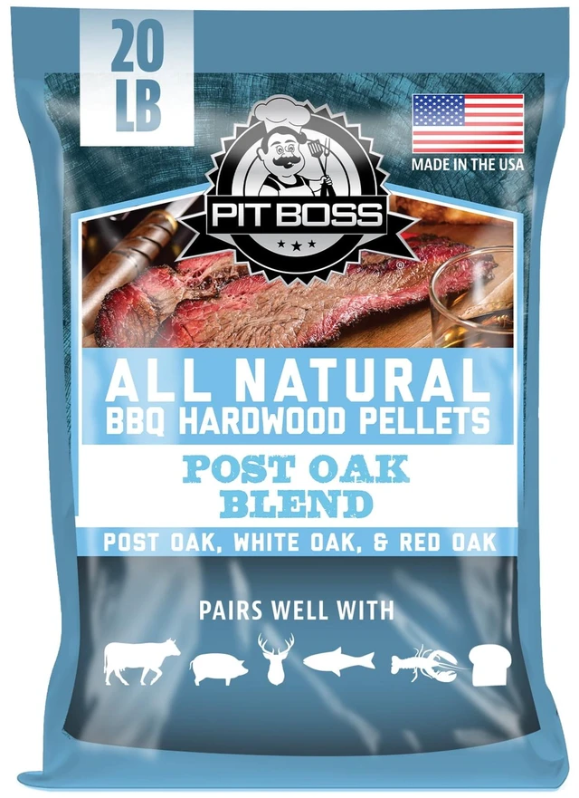 Main image of Pit Boss 100% All Natural Hardwood Post Oak Blend BBQ Grilling Pellets, 20 Pound Bag