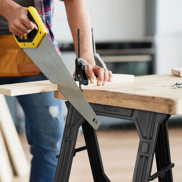 Alt view image 4 of 5 - Hyper Tough Hyper Stack 350 lb Capacity Foldable Polypropylene Sawhorse, 31 in