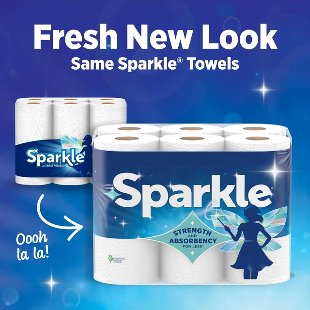 Alt view image 4 of 5 - Sparkle Pick-A-Size Paper Towels, 6 Double Rolls, 110 Sheets per Roll, Multi-Color