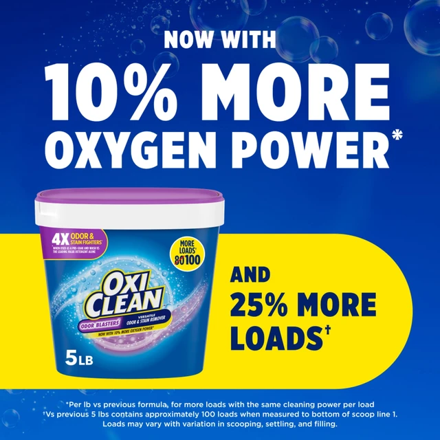 Alt view image 3 of 5 - OxiClean Odor Blasters Versatile Odor and Laundry Stain Remover Powder, 5 lb