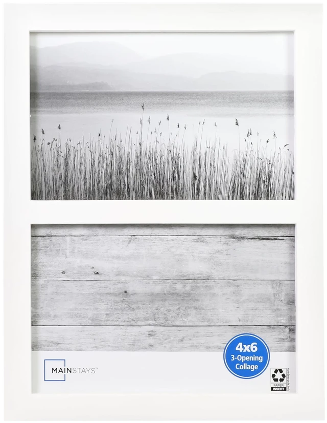 Main image of Mainstays Linear Picture Frame, Holds Two 4x6 Photos, White