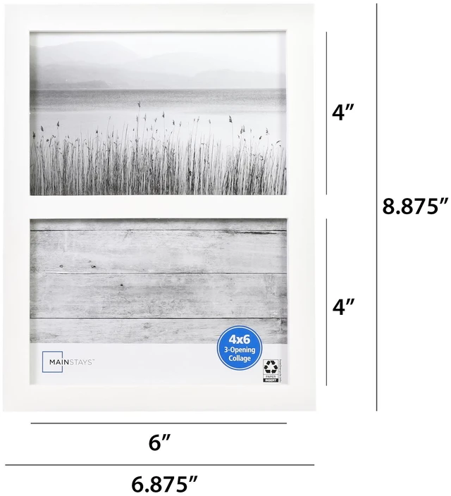Alt view image 6 of 7 - Mainstays Linear Picture Frame, Holds Two 4x6 Photos, White