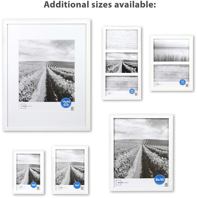 Alt view image 7 of 7 - Mainstays Linear Picture Frame, Holds Two 4x6 Photos, White
