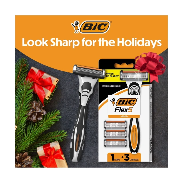 Alt view image 7 of 7 - BIC Flex 5 Men's 5-Blade Refillable Razors, 1 Handle + 3 Cartridges