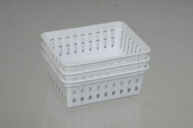 Alt view image 6 of 6 - Mainstays 6 Pack Square Mini Plastic Storage Tray Organizers, Stackable Drawer Organizer Bins for Kitchen Desk Bathroom Vanity, White