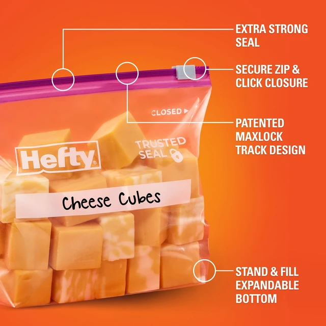 Alt view image 3 of 5 - Hefty Slider Quart Storage Bags, 50 Count