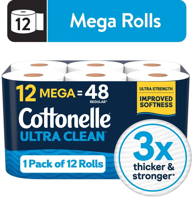 Main image of Cottonelle Ultra Clean Toilet Paper, 12 Mega Rolls