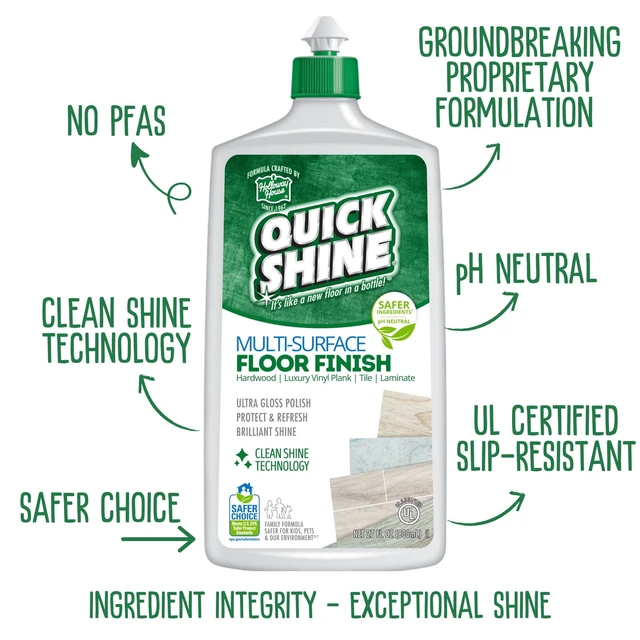 Alt view image 2 of 5 - Quick Shine Multi-Surface Floor Finish, PFAS-Free Formula, All Purpose Household Floor Polish, 27 fl oz