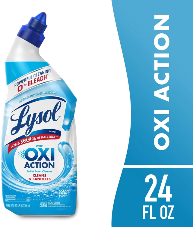 Main image of Lysol OXI Action Toilet Bowl Cleaner Clinging Gel, Sanitizing Bathroom Cleaner and Stain Remover, Bleach Free, 24 fl oz