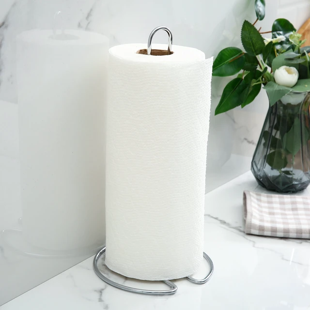 Alt view image 2 of 6 - Mainstays Stainless Steel Finish Countertop Paper Towel Holder Stand, Silver